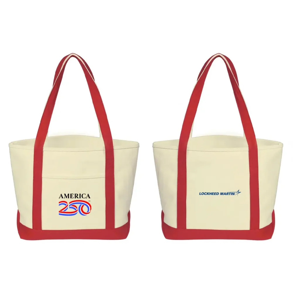 America250™ Medium Starboard 24 Oz. Recycled Cotton Canvas Tote Bag