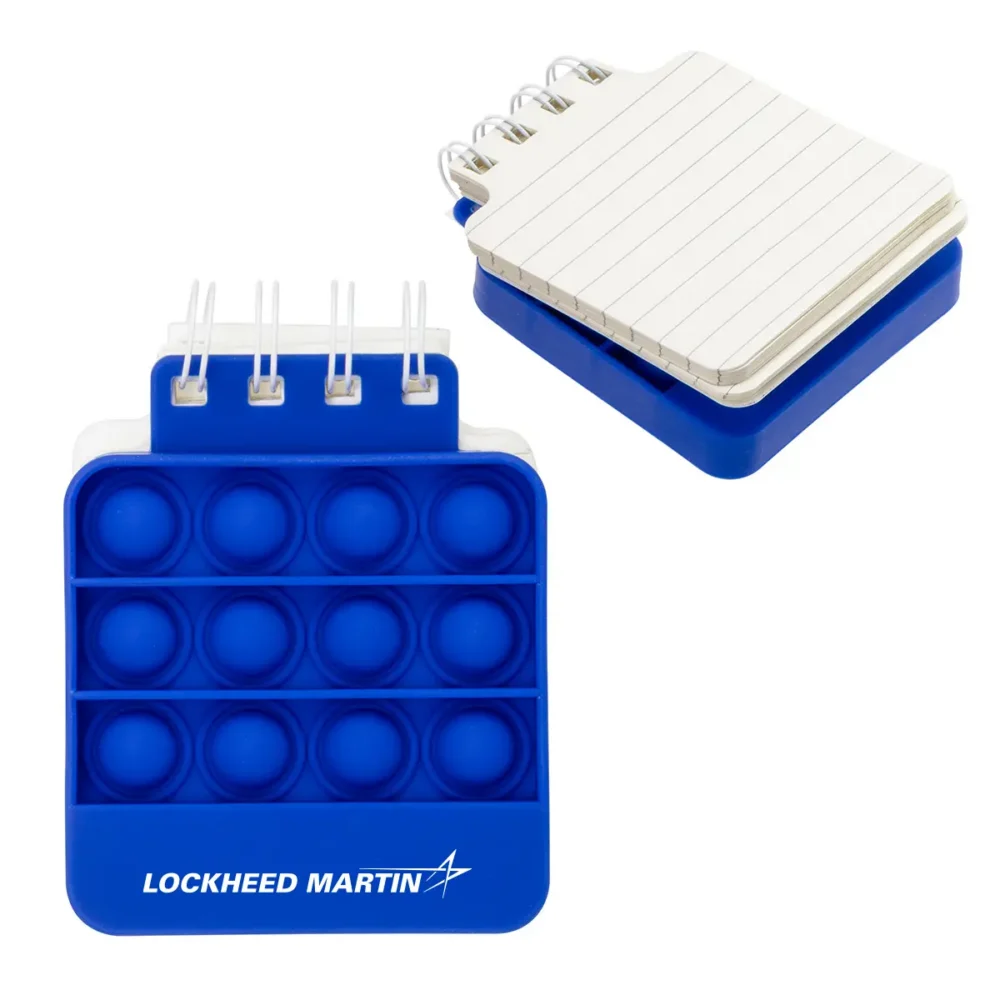 Square Push Pop Spiral Notebook - Blue