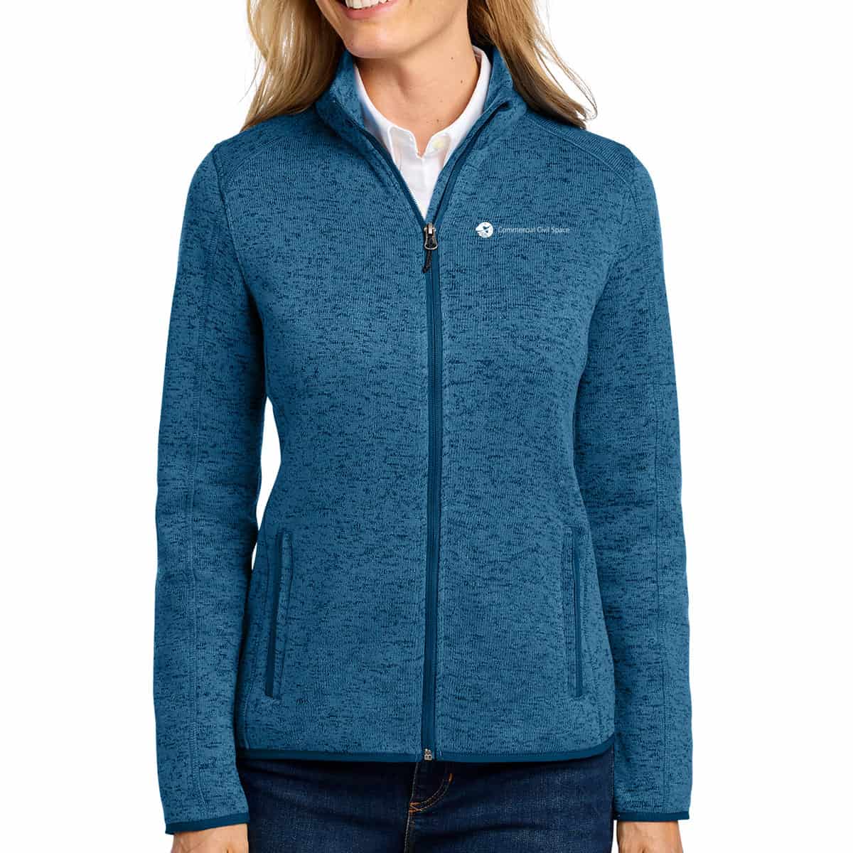 Ladies' Port Authority® Sweater Fleece Jacket (3 Colors Available)