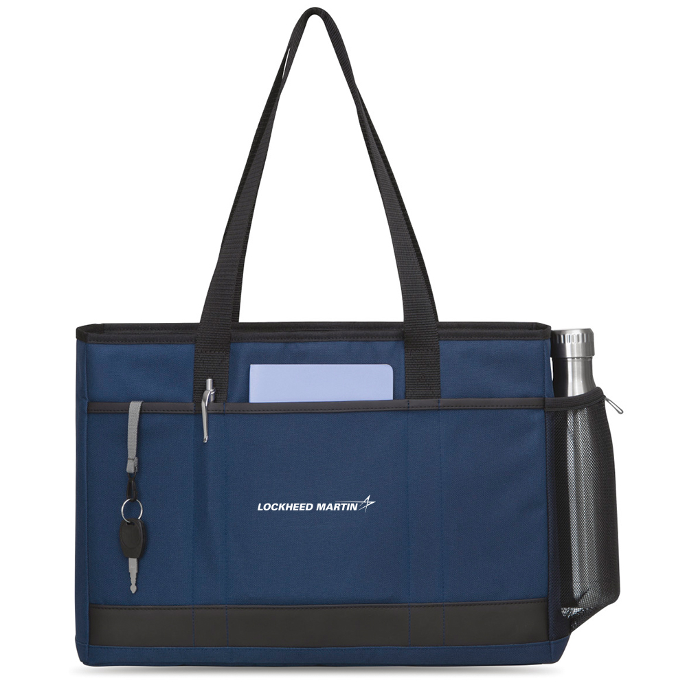 Navy Mobile Office Laptop Tote - LM Logo 1
