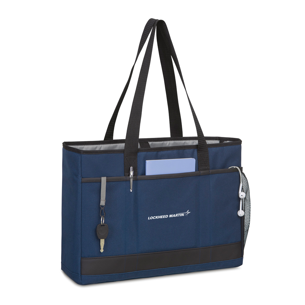 Navy Mobile Office Laptop Tote - LM Logo 2