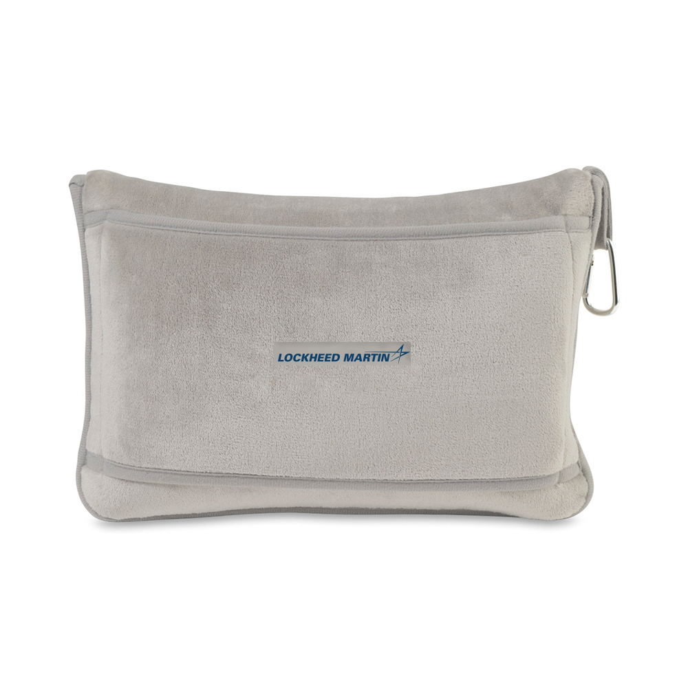 Gray Recycled Travel Pillow & Throw Set - LM Logo 1