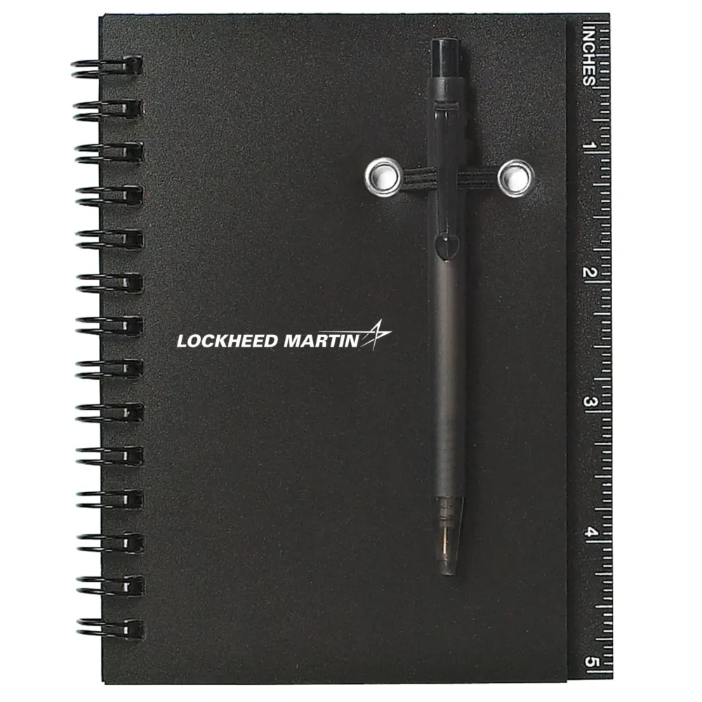 Small Spiral Notebook & Pen - Black